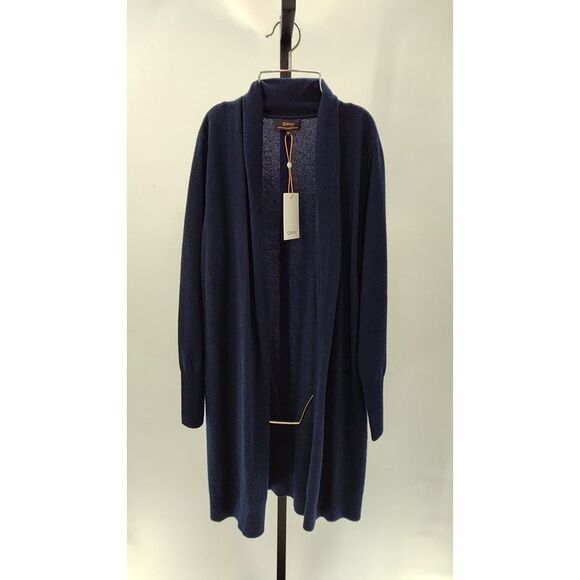 Quince Womens Mongolian Cashmere Duster Cardigan Sweater TRUE Navy XS - Picture 1 of 2